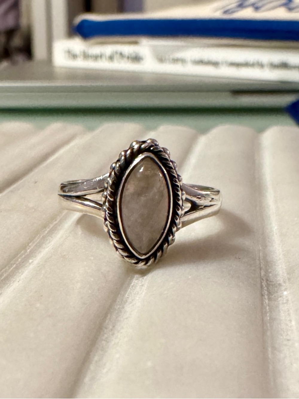 Sterling Silver Marquise Moonstone Ring